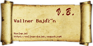 Vallner Baján névjegykártya